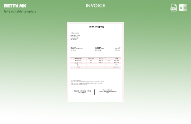 Модерен стил шаблон за фактура за испорака на САД Вен